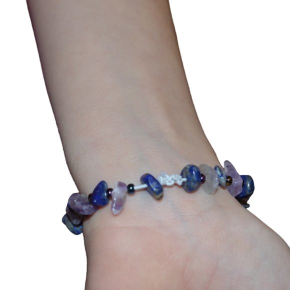 Handmade Real Stones Beads Elastic Bracelet Kids - Picture 3 of 6